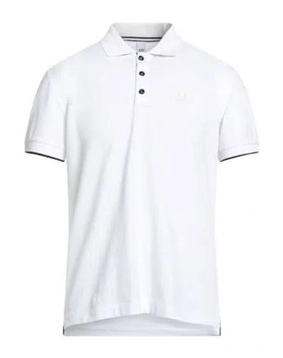 Alphatauri Man Polo Shirt White Size M Cotton, Elastane
