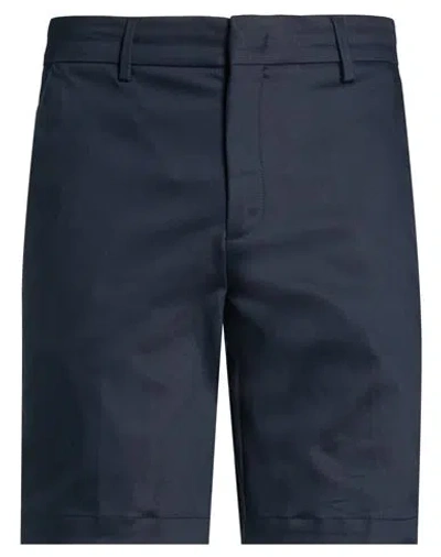 Alphatauri Man Shorts & Bermuda Shorts Midnight Blue Size 35 Cotton, Polyamide, Elastane