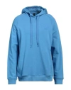 Alphatauri Man Sweatshirt Azure Size Xl Cotton, Linen In Blue
