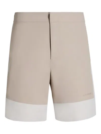 Alphatauri Pin Two-tone Shorts In Neutral