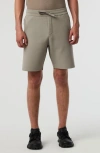 Alphatauri Posos Knit Drawstring Performance Shorts In Gray