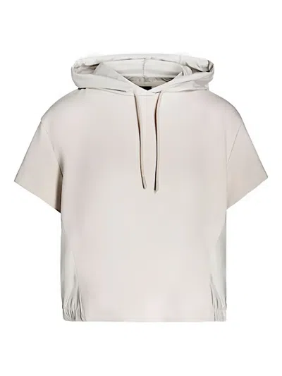 Alphatauri Short-sleeve Hooded Top In Neutral