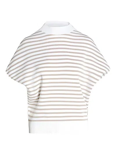Alphatauri Striped Turtleneck T-shirt In White