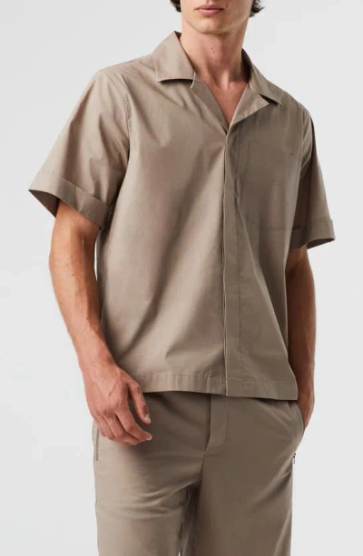 Alphatauri Welsh Short Sleeve Button-up Shirt In Mud