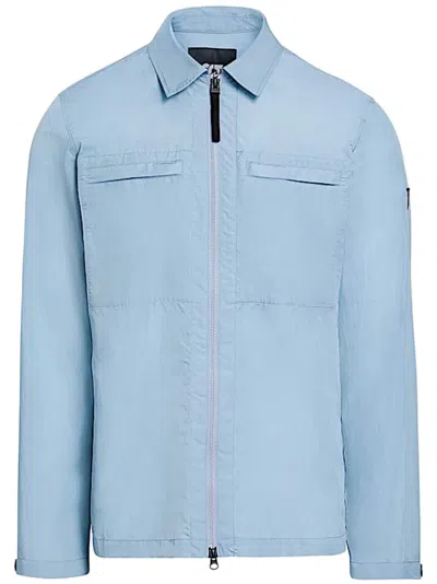 Alphatauri Zip-up Shirt Jacket In Blue