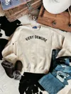 Alphia Very Demure Crewneck Sweatshirt In Sand In Beige