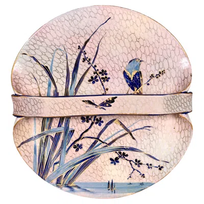 Pre-owned Alphonse Giroux Et Cie Maison Alphonse Giroux – Japonisant Decorative Porcelain Dish In Sand