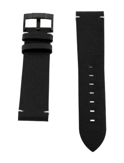 Pre-owned Alpina 22mm Watch Strap In Black
