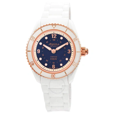 Alpina Alarm Quartz Blue Dial Ladies Smart Watch Al-281wn3v4 In Blue / Gold Tone / Rose / Rose Gold Tone / White