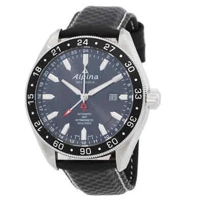 Pre-owned Alpina Alpiner 4 Gmt Automatic Black Dial Men's Watch Al-550g5aq6-sr