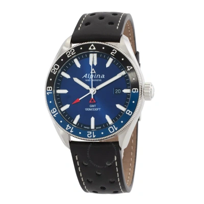 Alpina Alpiner Quartz Gmt Blue Dial Men's Watch Al-247nb4e6 In Black / Blue