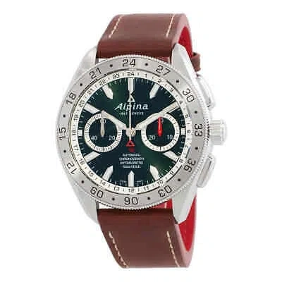 Pre-owned Alpina Alpiner4 Chronograph Automatic Green Dial Men's Watch Al-860grs5aq6