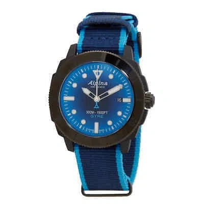 Pre-owned Alpina Alpinia Seastrong Diver Gyre Automatic Blue Dial Men's Watch Al-525lnsb4vg6
