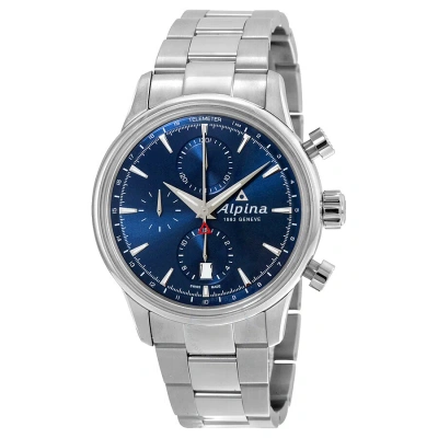 Alpina Chronograph Sunray Navy Dial Stainless Steel Men's Watch Al-750n4e6b