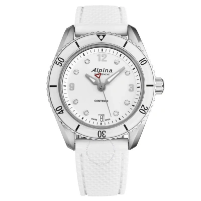 Alpina Comtesse Quartz Diamond Silver Dial Ladies Watch Al-240sd3c6 In Silver / White