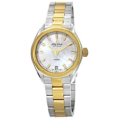Pre-owned Alpina Comtesse Quartz Mop Dial Ladies Watch Al-240mpw2c3b