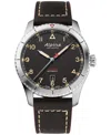 Alpina Men's Swiss Automatic Startimer Black Leather Strap Watch 41mm In Black