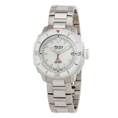 Alpina Seastrong Diver Comtesse Quartz White Mother Of Pearl Dial Ladies Watch Al-240mpw2vc6b In Mother Of Pearl / White