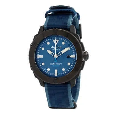 Pre-owned Alpina Seastrong Diver Gyre Automatic Blue Dial Men's Watch Al-525lnb4vg6