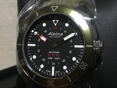 Pre-owned Alpina Seastrong Horological Green Al-282lbgr4v6 Quartz Smart Watch Unused