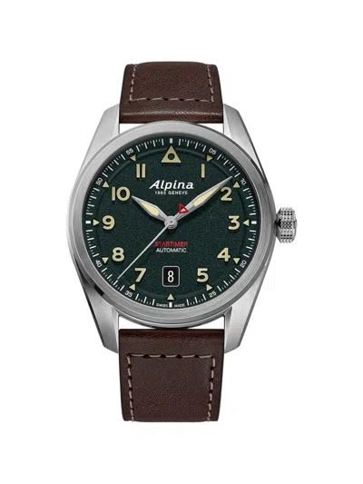 Alpina Startimer Pilot 40mm Watch In Brown