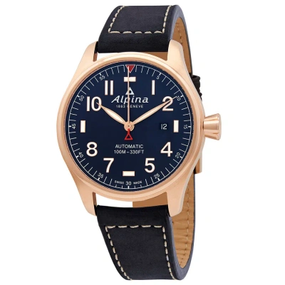 Alpina Startimer Pilot Automatic Navy Blue Dial Men's Watch Al-525nn4s4 In Blue / Gold Tone / Navy / Rose / Rose Gold Tone