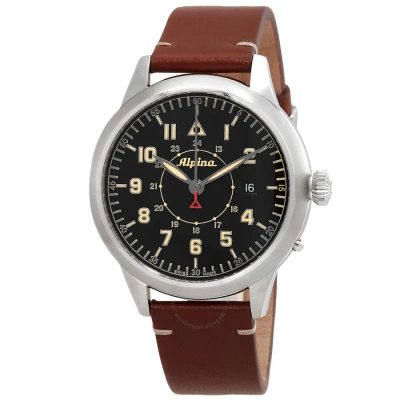 Alpina Startimer Pilot Heritage Automatic Black Dial Men's Watch Al-525bbg4sh6 In Brown