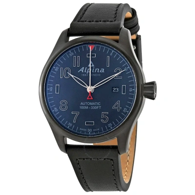 Alpina Startimer Pilot Midnight Blue Dial Automatic Men's Watch Al-525nn4fbs6 In Black / Blue