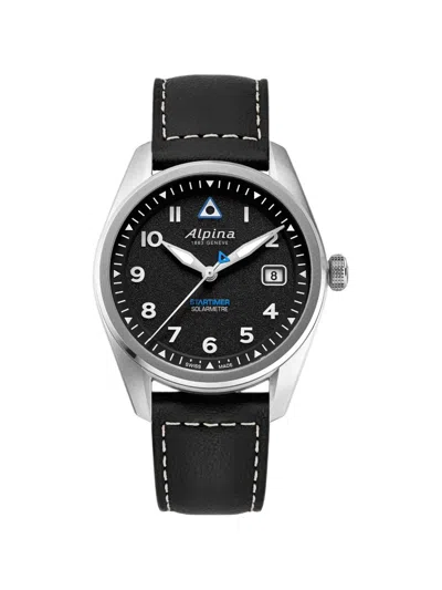 Alpina Startimer Pilot Solarmetre 38mm Watch In Black