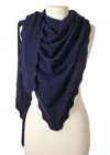 Alpine Cashmere Women's Ruffle Triangle Wrap In True Navy In Blue
