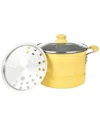 Alpine Cuisine Alum Stock Pot Grey Ceramic Coating In Yellow