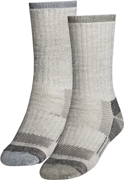 Alpine Design Hiker Crew Socks Mens Gray Stretch Performance 2-pack Srt642 In White