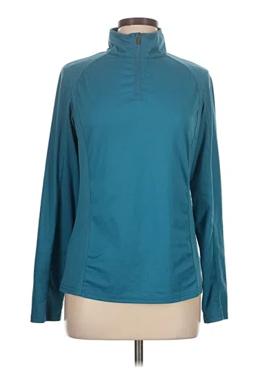 Pre-owned Alpine Design Long Sleeve Top Teal Turtleneck Tops In Blue