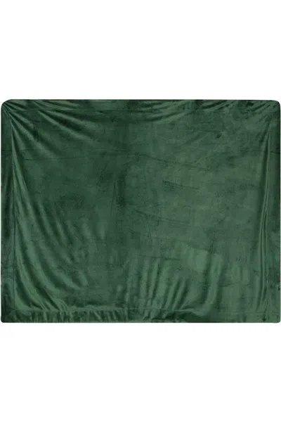 Alpine Fleece Micro Mink Sherpa Blanket In Green