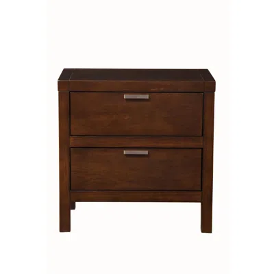 Alpine Furniture Carmel 2 Drawer Nightstand, Cappuccino In Brown