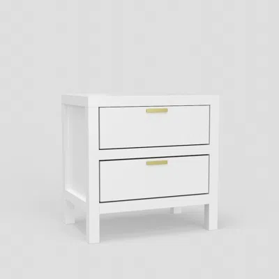Alpine Furniture Carmel 2 Drawer Nightstand, White