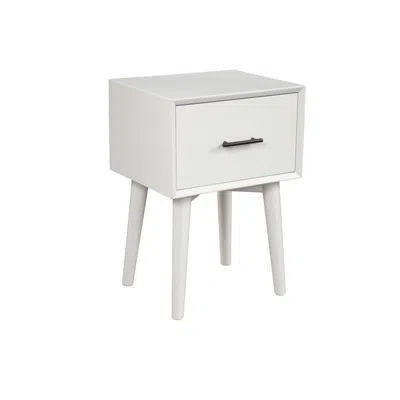 Alpine Furniture Flynn End Table, White In Burgundy