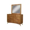 Alpine Furniture Flynn Mid Century Modern Mirror, Acorn