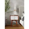 Alpine Furniture Flynn Small Nightstand, Acorn & White
