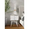 Alpine Furniture Flynn Small Nightstand, White