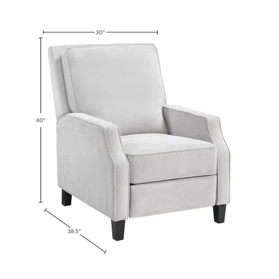 Alpine Furniture Inez Push Accent Back Chair, Light Grey