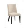Alpine Furniture Live Edge Set Of 2 Upholstered Parson Chairs, Cream/black