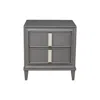 Alpine Furniture Lorraine 2 Drawer Nightstand, Dark Grey