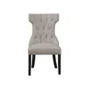 Alpine Furniture Manchester Set Of 2 Upholstered Side Chairs, Light Grey/black