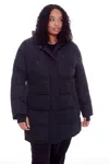 Alpine North Aulavik Plus Women's Vegan Down (recycled) Mid-length Hooded Parka Coat (plus Size) In Black