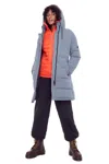 Shop Alpine North Aulavik Women's Vegan Down (recycled) Mid-length Hooded Parka Coat In Grey