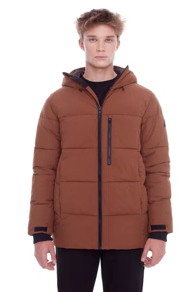 Alpine North Banff Men's Vegan Down (recycled) Mid-weight Quilted Puffer Jacket In Brown