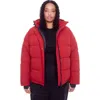 Alpine North Forillon Plus Women's Vegan Down (recycled) Short Quilted Puffer Jacket (plus Size) In Deep Red