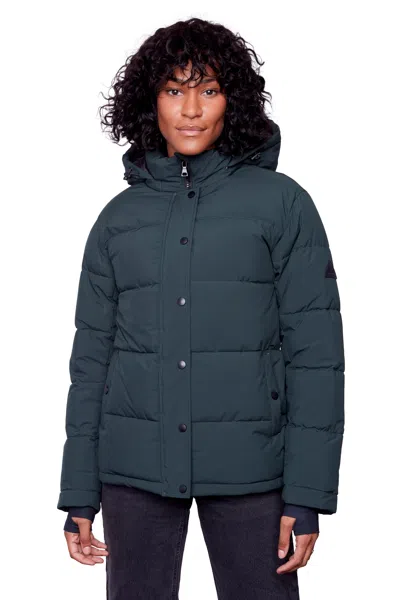 Alpine North Forillon Women's Vegan Down (recycled) Short Quilted Puffer Jacket In Green