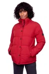 Alpine North Forillon Women's Vegan Down (recycled) Short Quilted Puffer Jacket In Orange